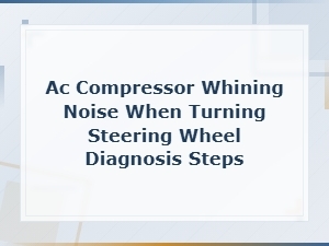 Ac Compressor Whining Noise When Turning Steering Wheel Diagnosis Steps